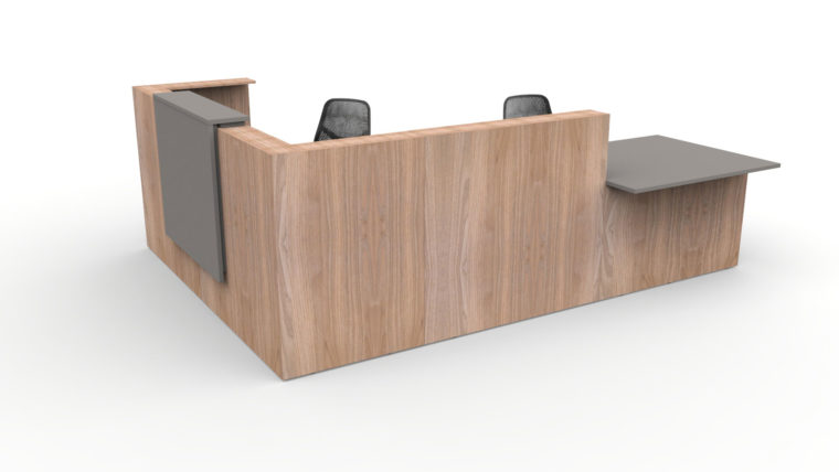 L shaped office reception desk