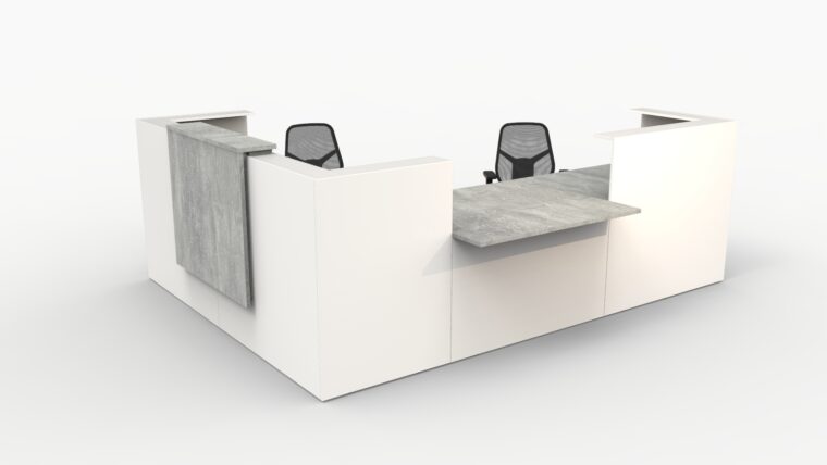 L shaped office reception desk