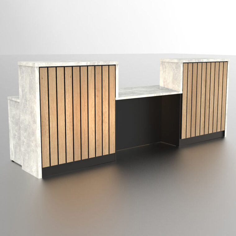 White Pinstripe Reception Desk