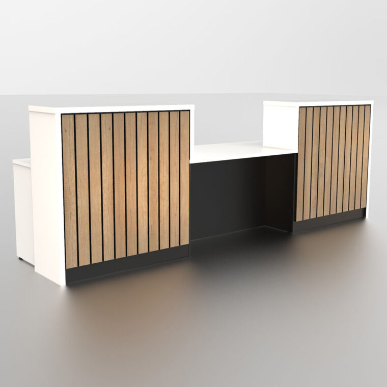 White Pinstripe Reception Desk