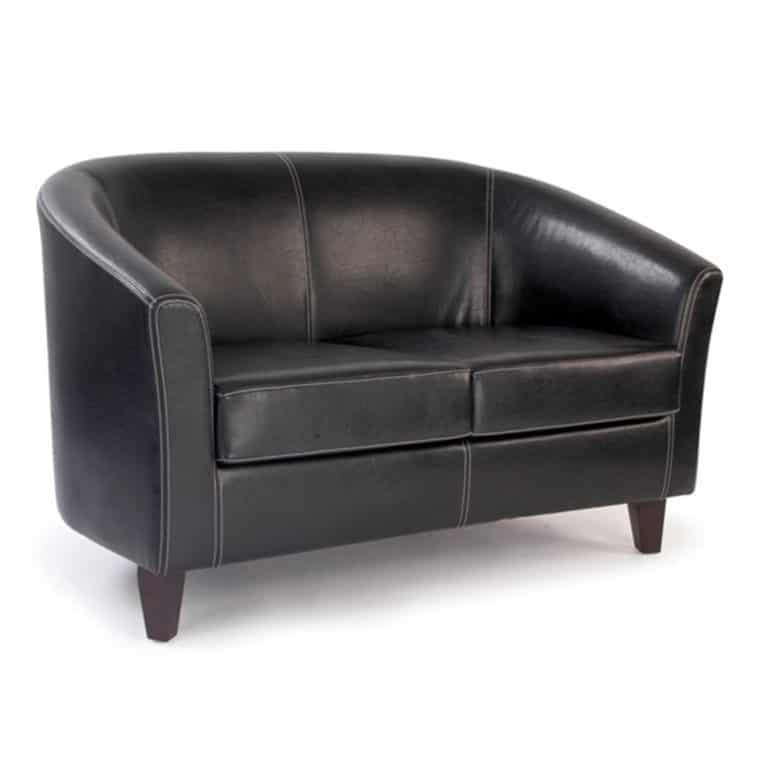 Black Leather Office Sofa